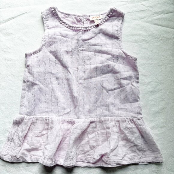 Cat & Jack Girls Light Purple Sleeveless Peplum Top Medium (7/8) - Picture 1 of 5